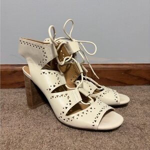 Lucky brand white heeled sandals